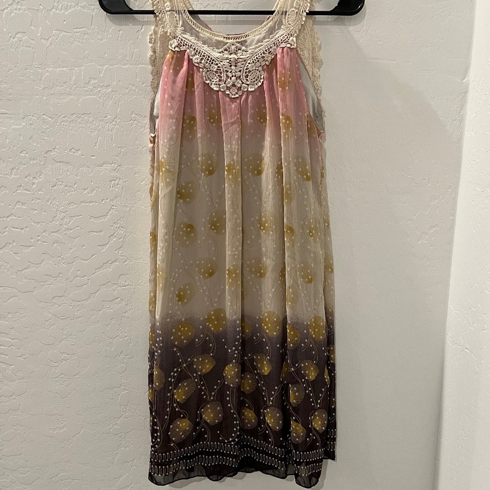 Ultra Pink Brand dress Size Small Pink, light brown, purple with lining